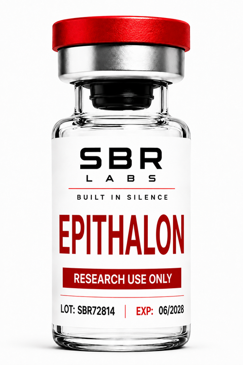 Epithalon 10mg pineal tetrapeptide research peptide vial by SBR Labs for longevity research
